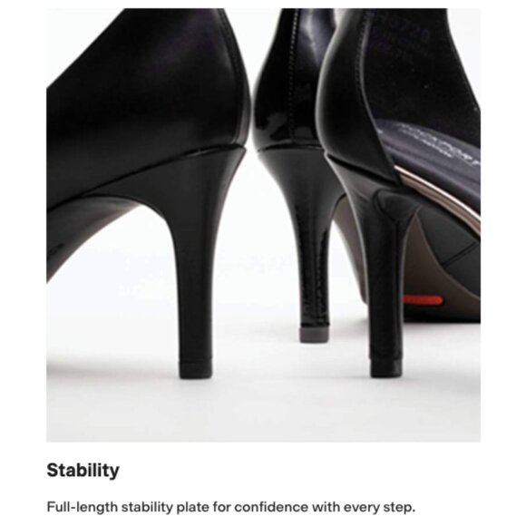 Rockport Total Motion Black Patent Leather Pointed Toe Pumps Women's Size 7 - Picture 4 of 16